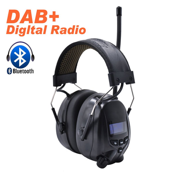 PROTEAR Bluetooth 5.2 DAB+/FM Radio Ear Defenders,with Large Capacity Rechargeable Lithium Battery,for Workshop,Garden,Mowing,Sawing,Construction,Tractor Driving,SNR 30dB